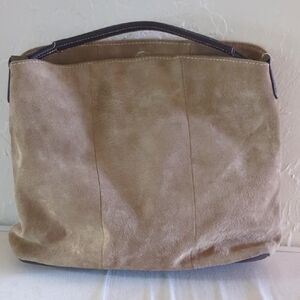 Mundi Beige Suede Tote Bag